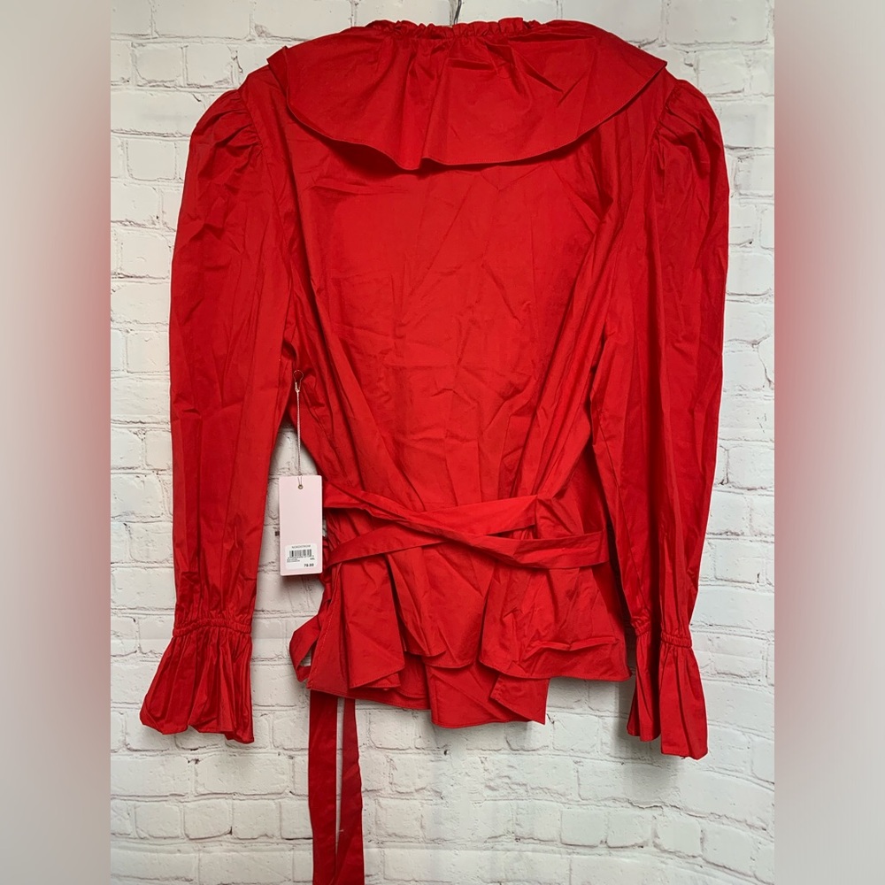 NEW Rachel Parcell Red Wrap Cotton Top Size XXL - Picture 6 of 6
